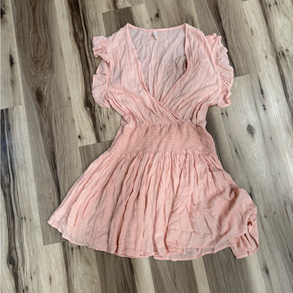 Elan Pink Ruffled Smocked Sundress